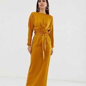 COPY - ASOS DESIGN maxi dress satin with batwing sleeve